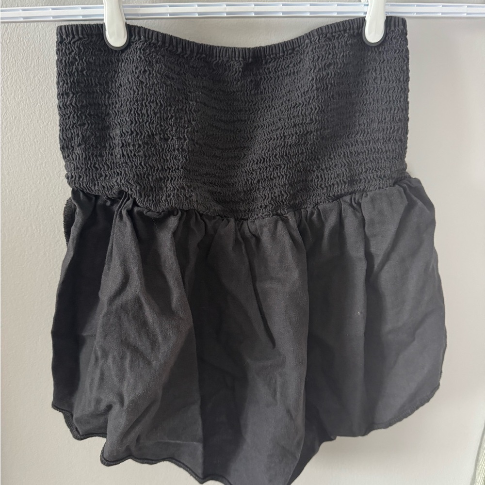 Grey Smocked Tube Top